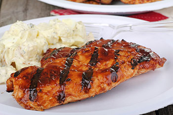 Grilled Chicken with Bourbon Glaze recipe from Dr. Gourmet