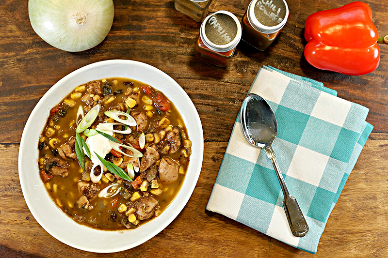 Black Bean and Corn Stew recipe from Dr. Gourmet