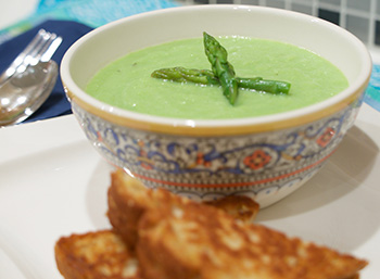Cream of Asparagus Soup, a recipe from Dr. Gourmet