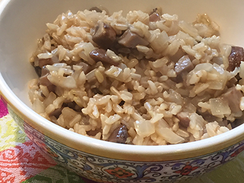 Mushroom Rice - Healthy Rice-A-Roni Recipe from Dr. Gourmet