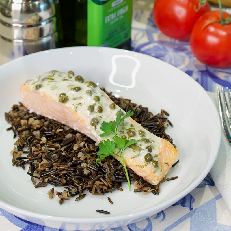 Salmon with Caper Mayonnaise recipe from Dr. Gourmet