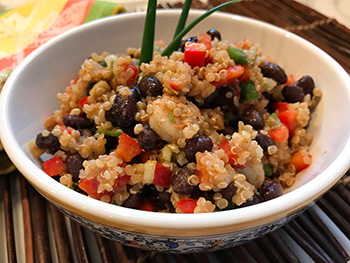 quinoa salad southwest water boils sauce pan heat place medium when over