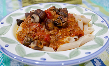 Pasta with Tomato Caraway Sauce recipe from Dr. Gourmet