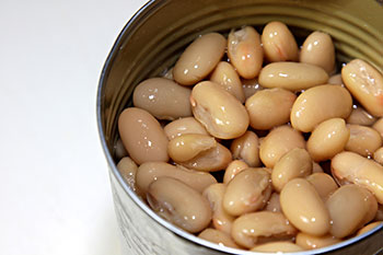 Cannellini beans shown still in their metal can