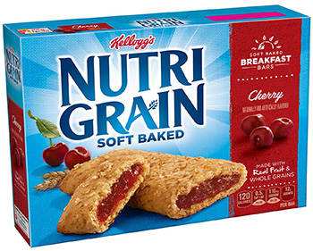a box of Nutri-Grain soft baked breakfast bars, cherry variety