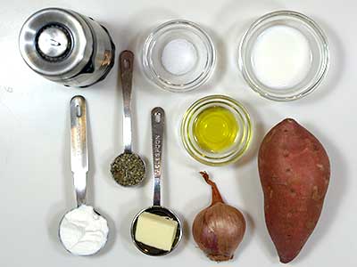 Ingredients for Mashed Yams with Sage