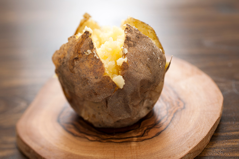 a plain, baked russet potato