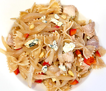 Braised Balsamic Onion Pasta Salad recipe from Dr. Gourmet