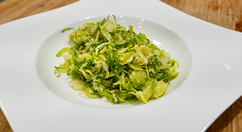 Cacio e Pepe Brussels Sprouts recipe from Dr. Gourmet