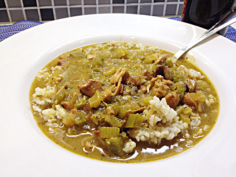 Chicken and Andouille Gumbo recipe from Dr. Gourmet
