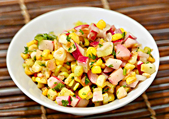 Corn and Radish Salad recipe from Dr. Gourmet