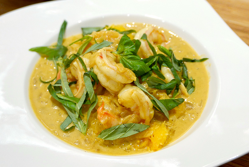 Curried Shrimp with Spaghetti Squash from Dr. Gourmet