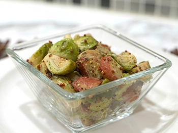 German Potato Salad with Brussels Sprouts recipe from Dr. Gourmet