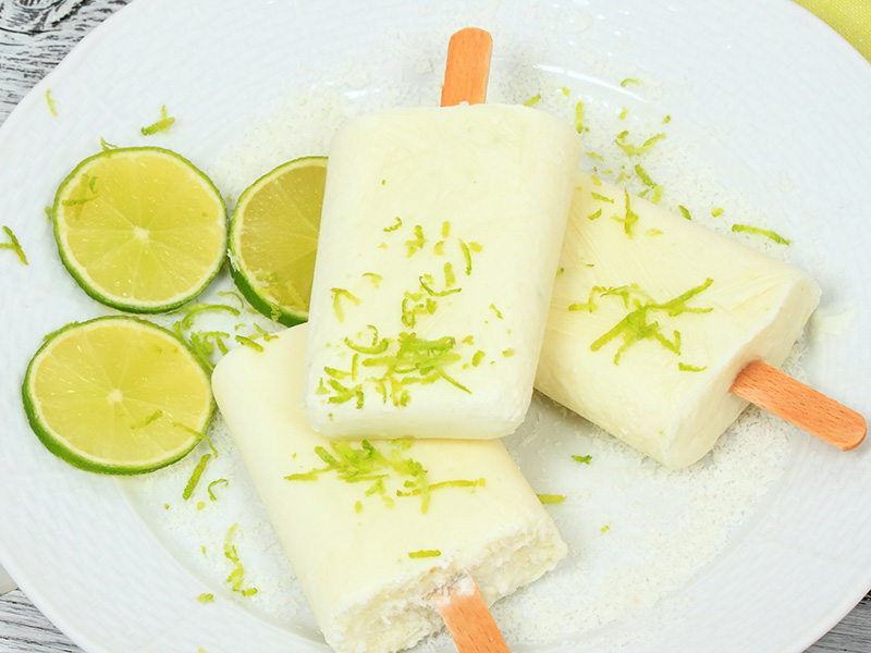 Key Lime Yogurt Pops, a healthy dessert recipe from Dr. Gourmet