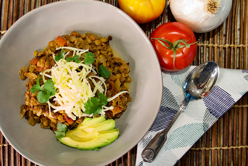 Lentil Chili - an easy vegetarian chili from Dr. Gourmet