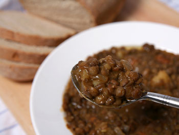 a bowl of lentil soup