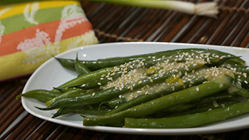 Green Beans with Miso Butter recipe from Dr. Gourmet