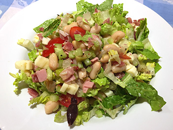 Muffaletta Chopped Salad recipe from Dr. Gourmet