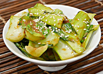 A quick and easy recipe for Spicy Mustard Bok Choy from chef and physician Tim Harlan