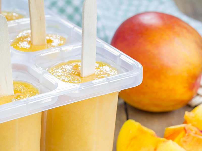 Creamy Peach Yogurt Pops recipe from Dr. Gourmet