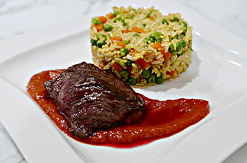 Saffron Brown Rice recipe from Dr. Gourmet - a combination starch and vegetable side dish