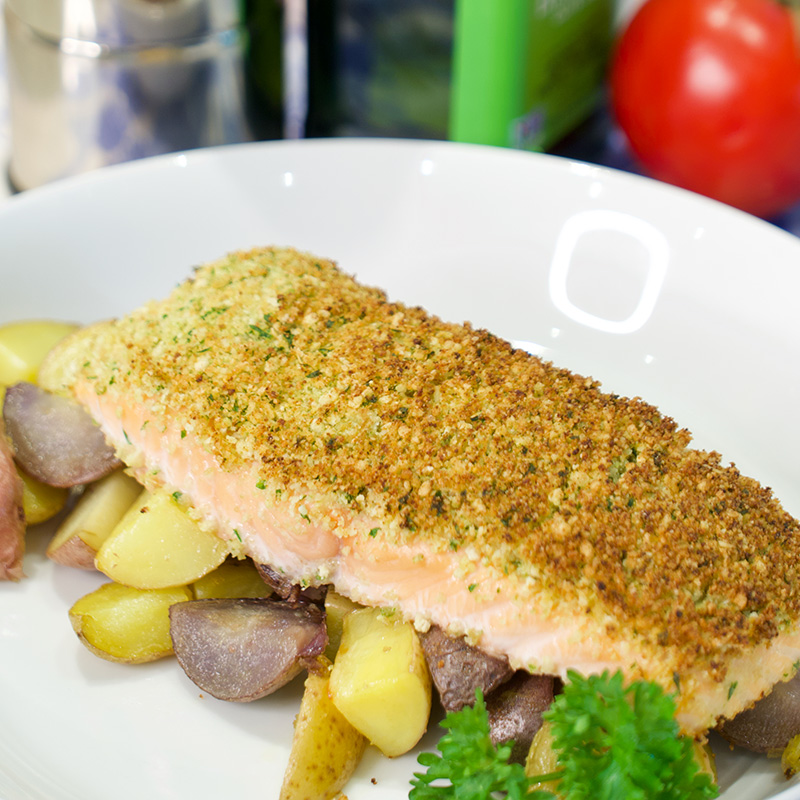 Salmon with Parmesan Crust recipe from Dr. Gourmet