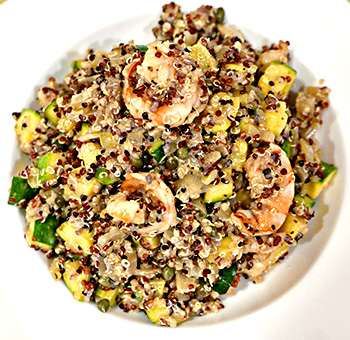 Quinoa Salad with Shrimp and Zucchini recipe from Dr. Gourmet