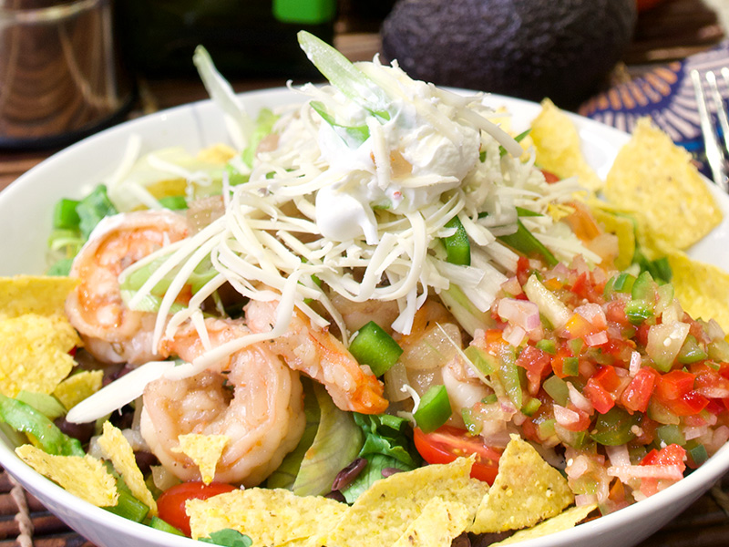 Shrimp Taco Salad recipe from Dr. Gourmet