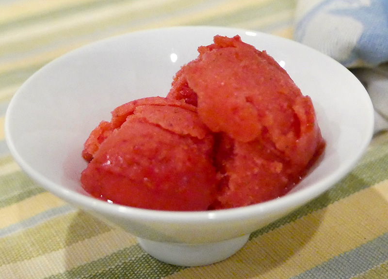 Strawberry Sorbet recipe from Dr. Gourmet