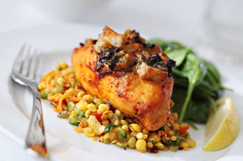 Creole Stuffed Chicken Breast - click for the recipe from Dr. Gourmet