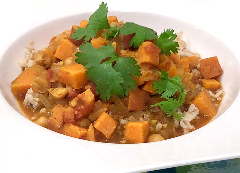 Sweet Potato Curry, a healthy vegetarian recipe from Dr. Gourmet