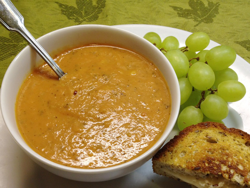 Tomato Basil Soup with White Beans recipe from Dr. Gourmet