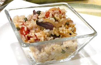Tomato Shallot Rice recipe from Dr. Gourmet