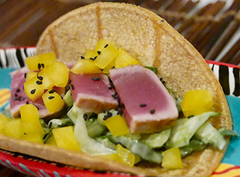 Seared Tuna Tacos with Wasabi Slaw