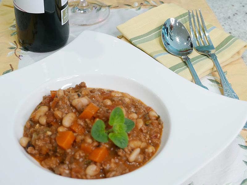 Tuscan White Bean Chili recipe from Dr. Gourmet