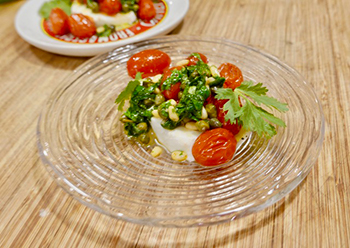 Warm Caprese Salad, an easy healthy side salad from Dr. Gourmet